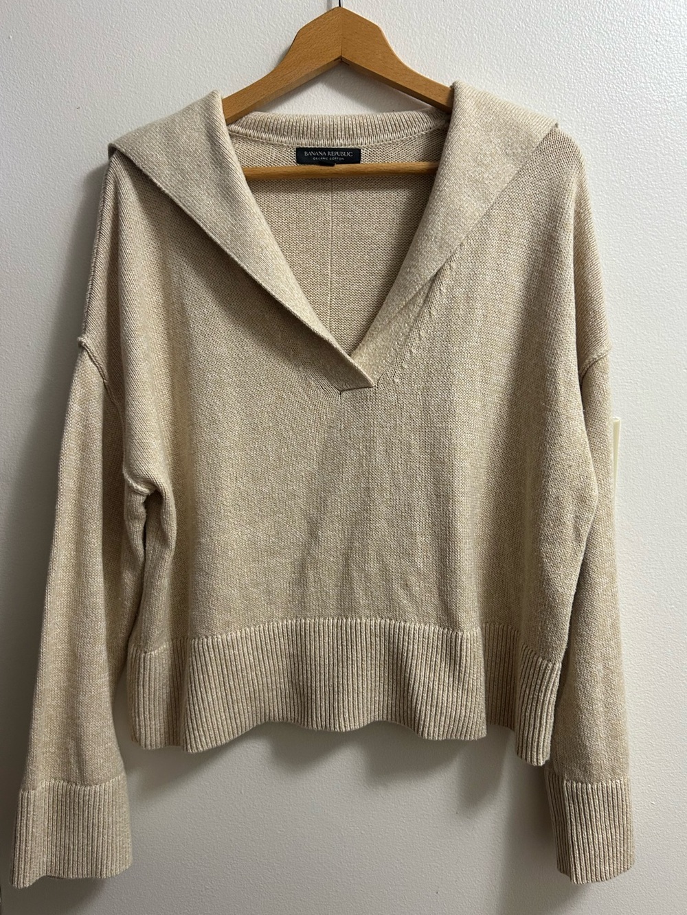 Banana Republic Organic Cotton Solid Sailor Iced Latte Size —S